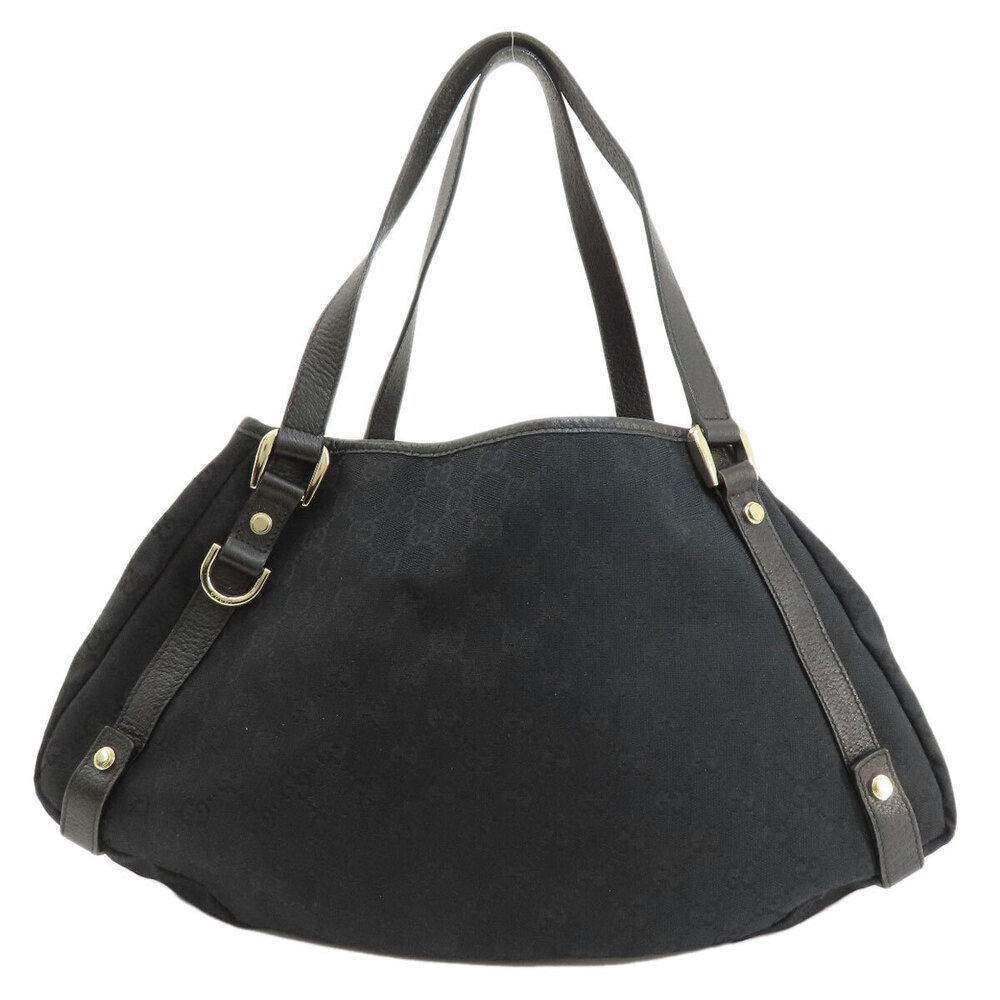 Gucci bag trim shoulder GG Abbey Black leather Canvas